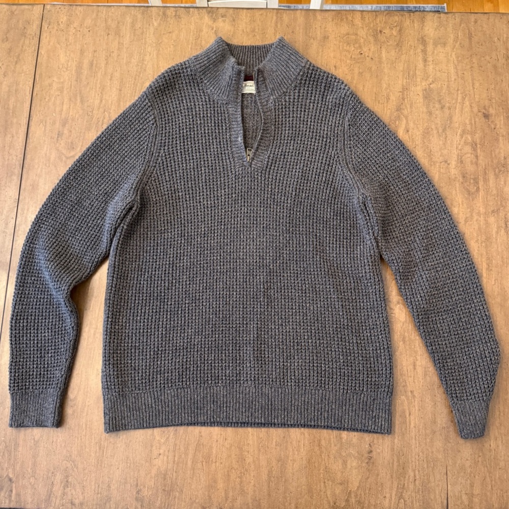L.L. Bean Gray Quarter Zip Sweater